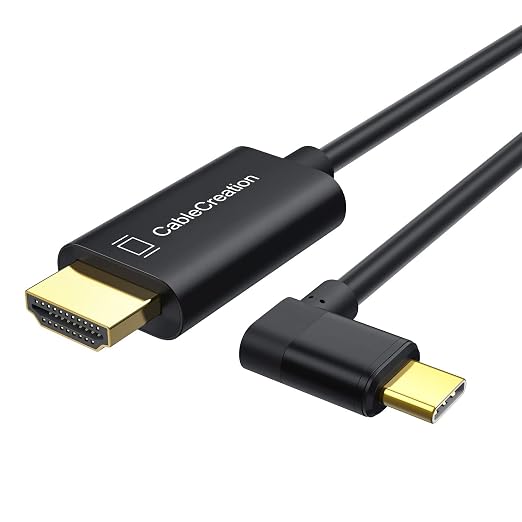 CableCreation USB C to HDMI Cable Right Angel Adapter 4K 6FT