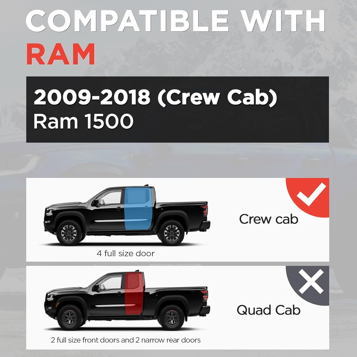 PZ Running Boards Compatible with 2009-2018 Dodge Ram 1500 Crew Cab,Mirror Stainless Steel Side Step, Nerf Bar Ridge Pattern