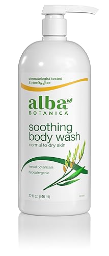 Alba Botanica Gel de baño calmante, piel normal a seca, con hierbas botánicas, 32 onzas (el embalaje puede variar)