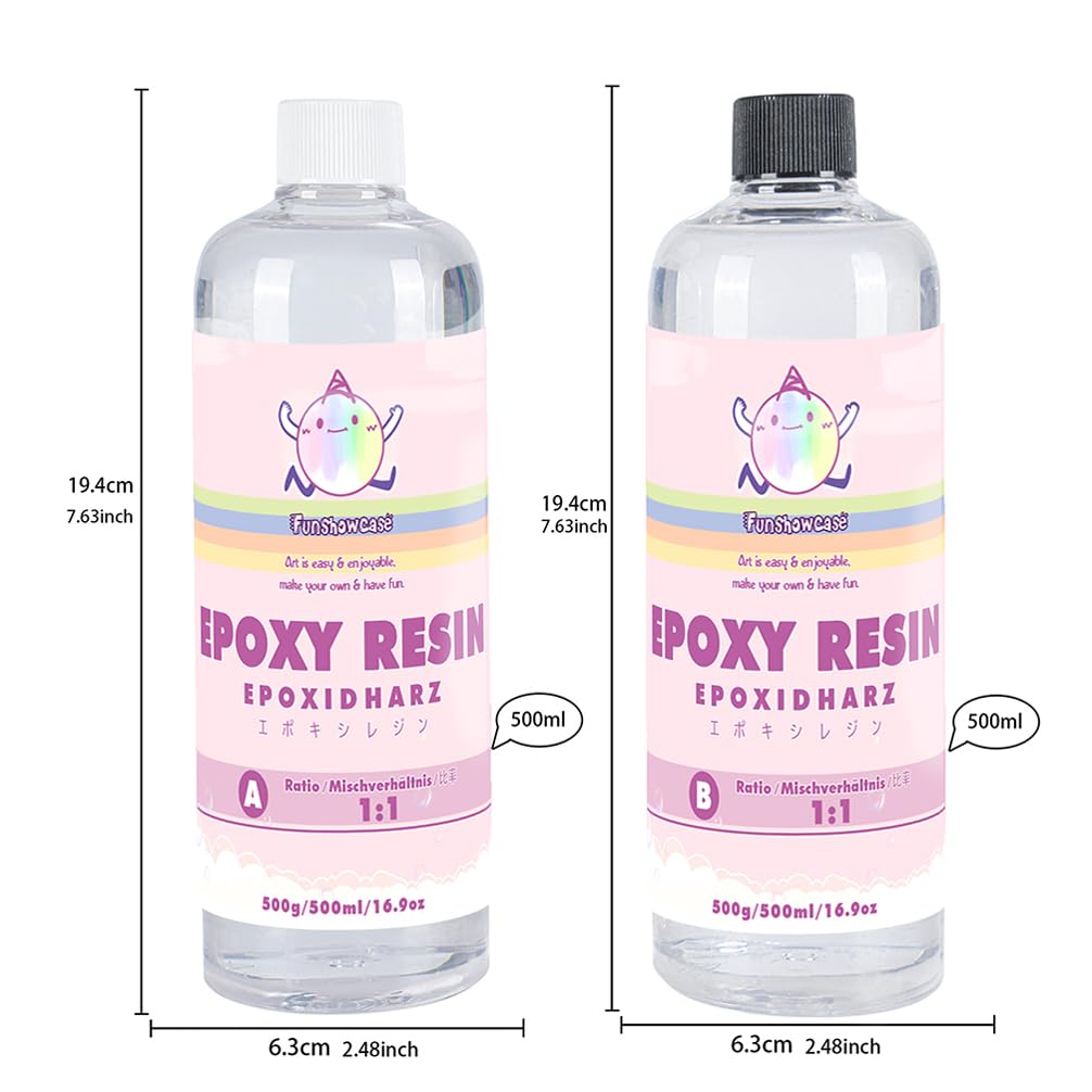 Epoxy Resin Crystal Clear 1:1 Ratio for Jewelry Making, Casting, Coating, 0.26gal 34oz 1000ml
