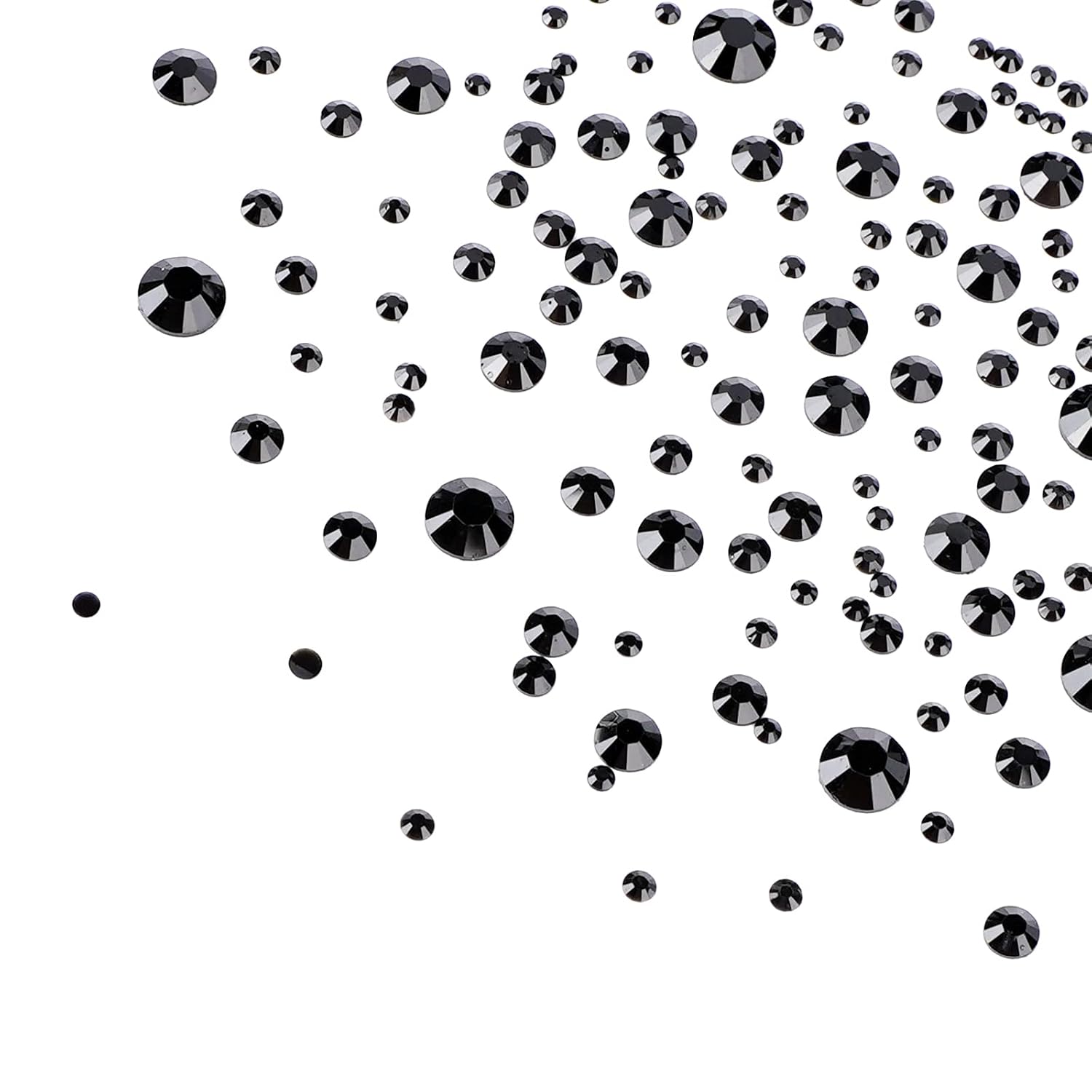 Canvalite 1500PCS Black Rhinestones Flat Back Gems, Nail Rhinestones Nail Art Gems with Pick Up Tweezers and Rhinestone Picker Dotting Pen, Nail Art Tools for Nails, Clothes, Face, Craft image 4