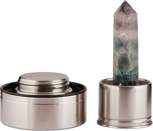 Miniatura 4 de GEMHUB Botella de agua de cristal Botella de elixir de cristal bicolor de fluorita Cristal de fluorita Botella de agua de piedras preciosas