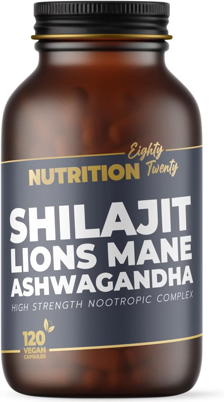 Shilajit, Ashwagandha & Lions Mane Capsules, 3 in 1 High Strength