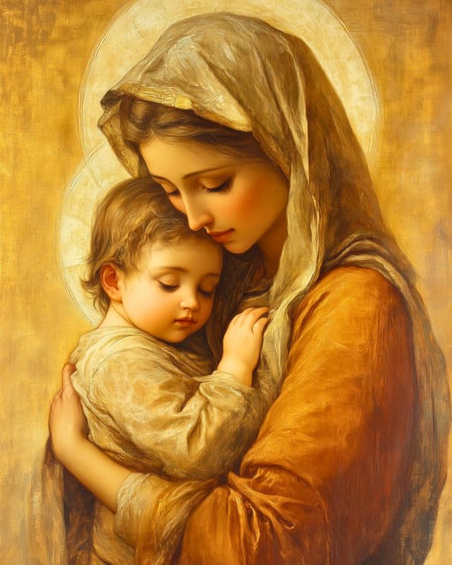 TULIP N TURTLE Mother Mary DIY Acrylic Paint by Number Kit for Adults Beginner Canvas Painting by Number Acrylic Painting. Wall Decoration DIY Painting Kit for Adults-image-26