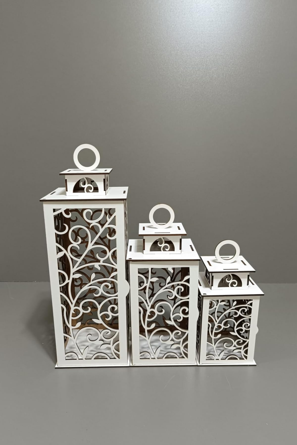 VEHERWooden Decorative Candle Holder White 1026