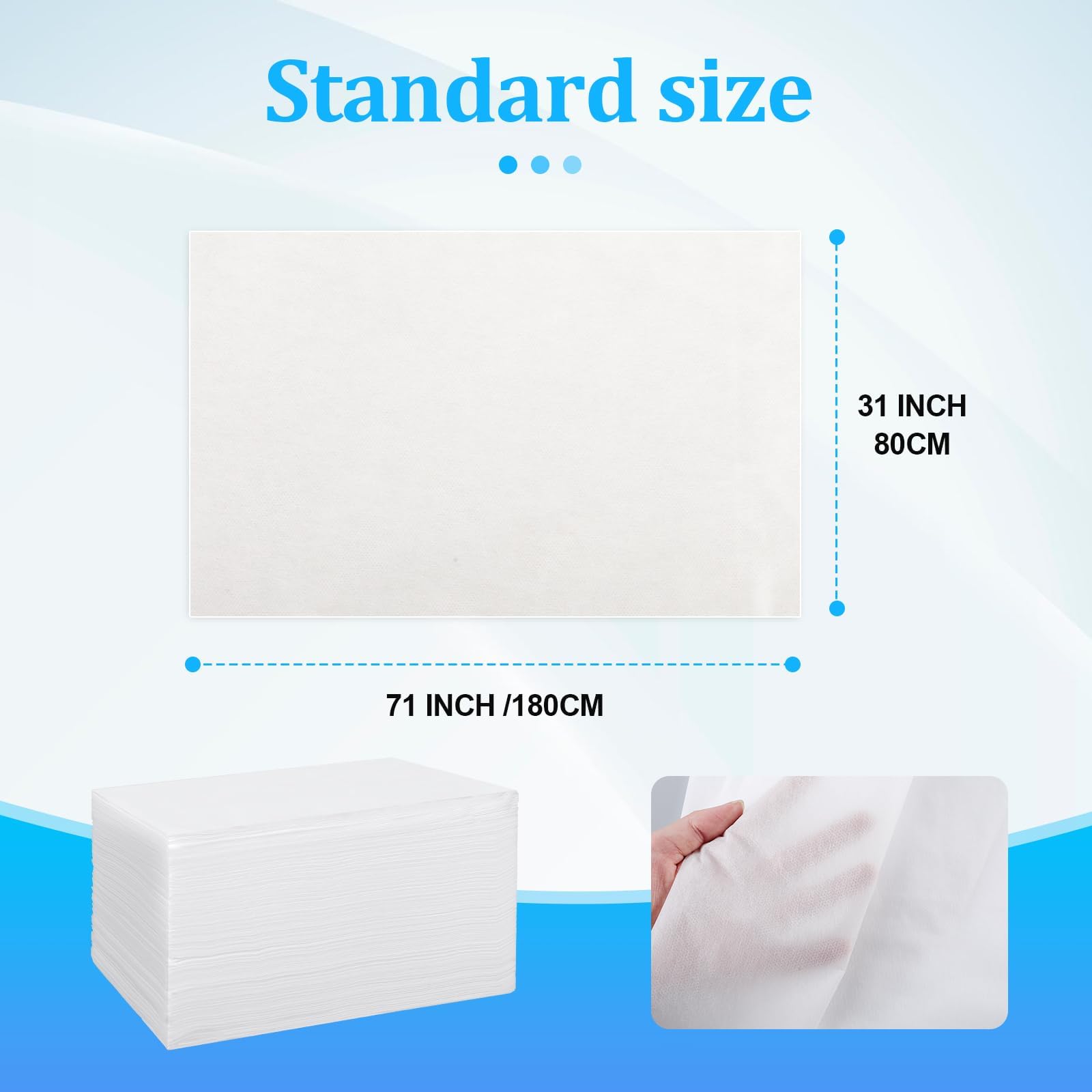 Disposable White Massage Table Bed Sheets, Non-Woven Fabric