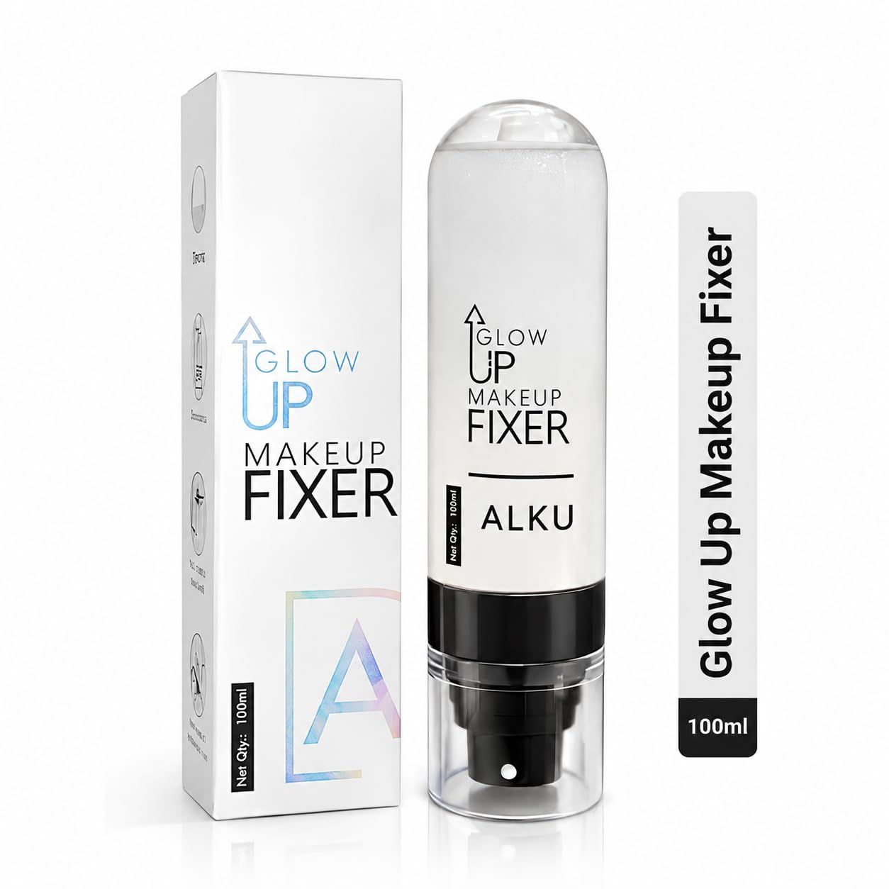 ALKU Glow Up Makeup Fixer Spray, 100ml | Setting Spray, Long-Lasting Hold, Mist Applicator, Travel Friendly, Clear Formula-image-26