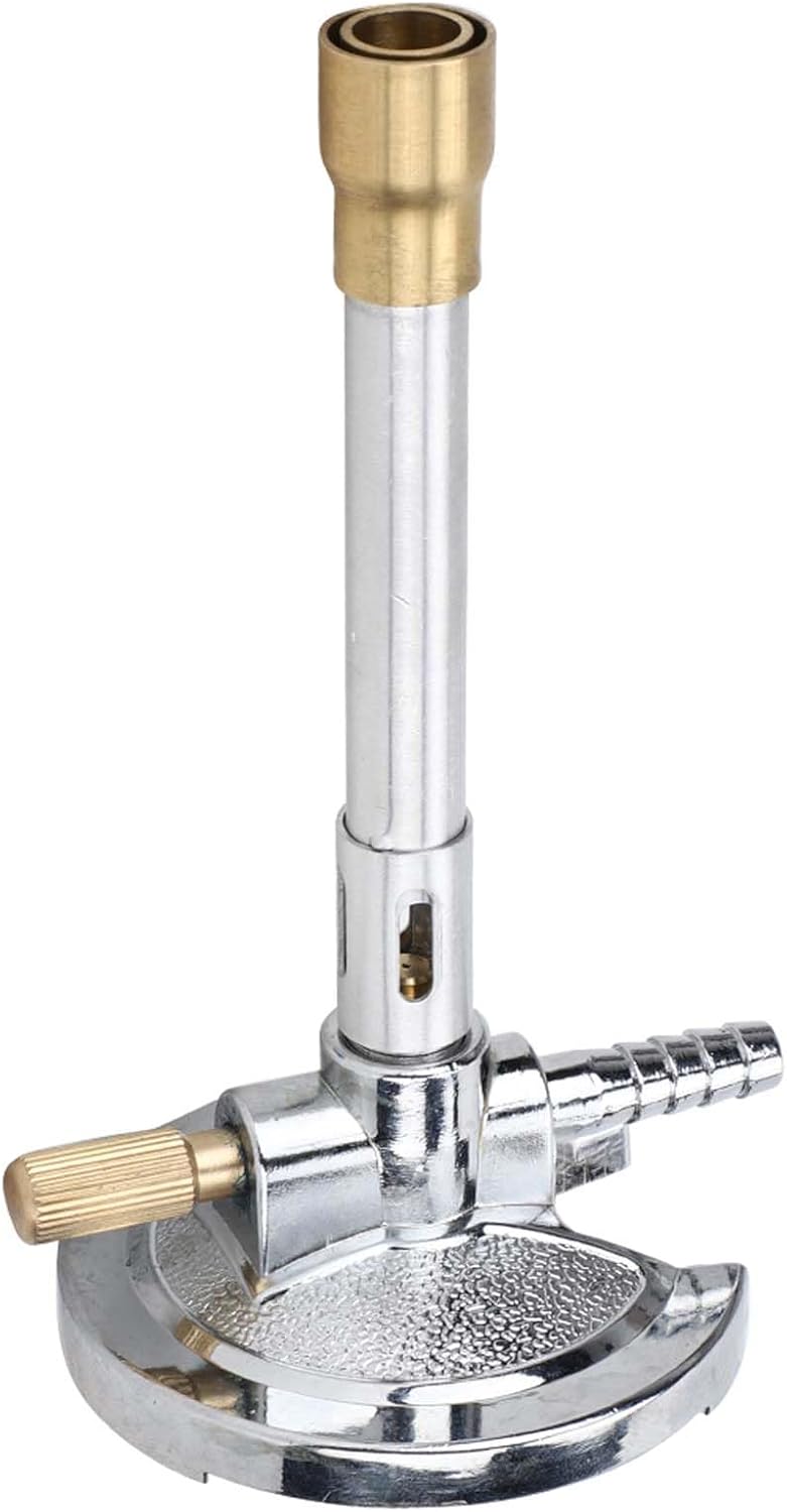 Lab Bunsen Burner, Flame Air Adjustable Lab Gas Burner with Flame Stabilizer and Gas Control for Laboratory Heating Combustion