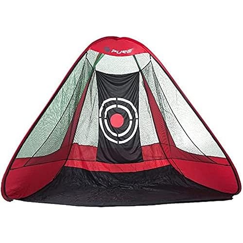 Pure2Improve Golf Practice Net, Extra Large 10’ W x 6.5’ H x 6’ Depth, Triangle Shape Pop-Up for Home Range