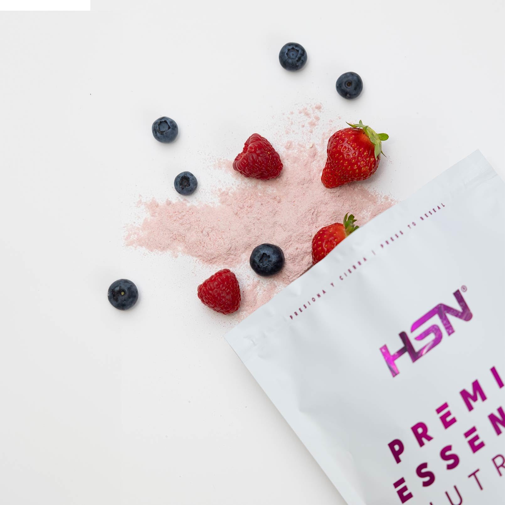HSN Smoothie Proteico con Colágeno Hidrolizado | Frutos Rojos 500g = 25 Batidos por Envase | Batido de Proteínas y Zumo de Frutas en polvo | Sin Azúcares Añadidos | No-GMO, Sin Gluten ni Soja