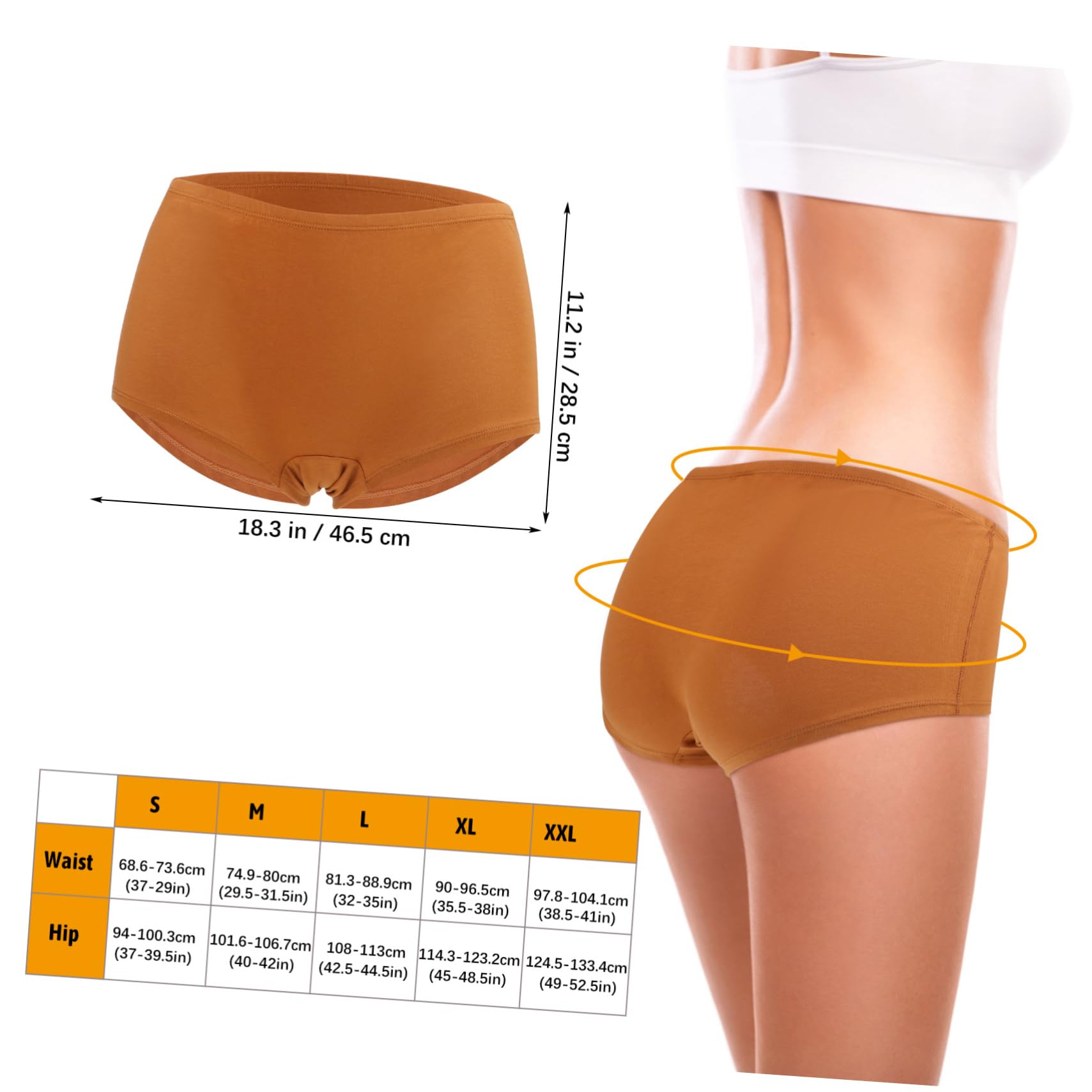 Bragas de Mujer Talla Xxl en Algodón, 5 Piezas, Cobertura Completa