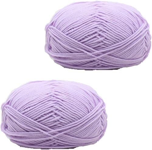 3.53 oz (2 rollos) de hilo de algodón ecológico con leche de ganchillo suéter de punto bufanda de hilo de lana de lujo, cálido, suave, ligero,