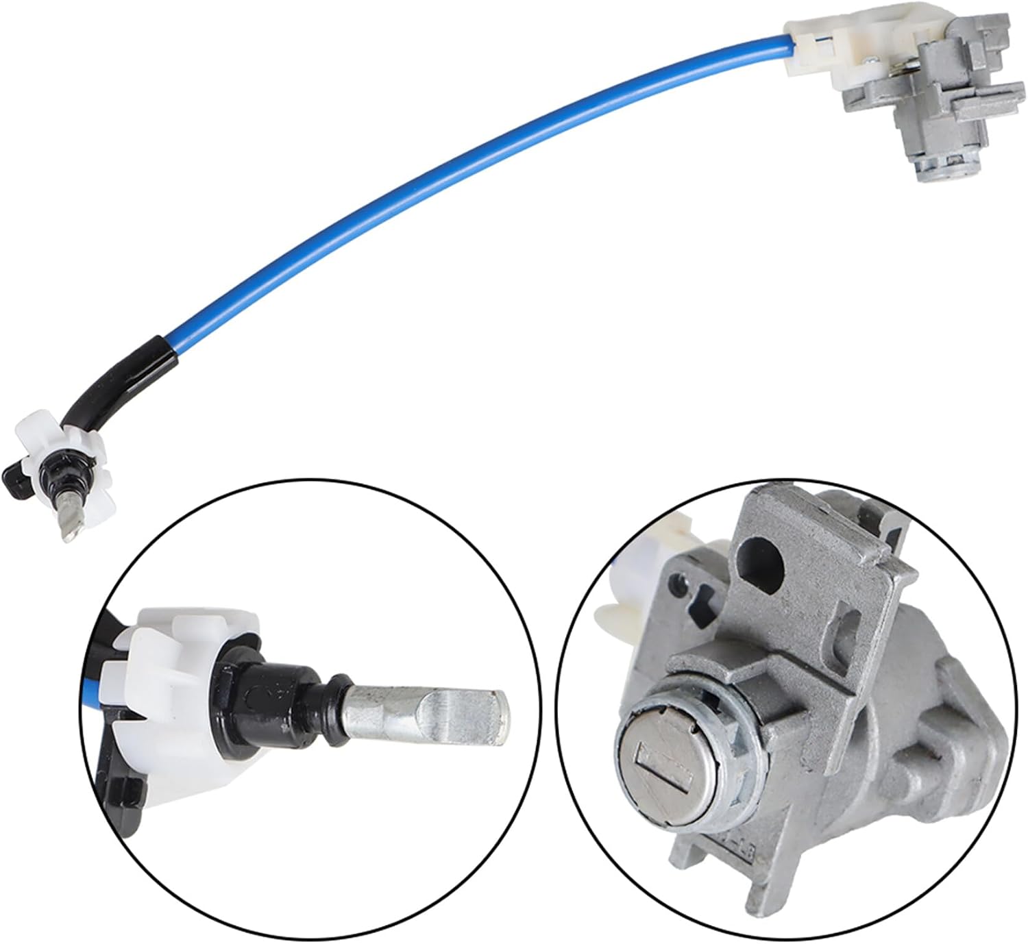 Silscvtt Left Driver Side Door Lock Cylinder with Cable with 2 Keys Replacement for Honda Accord 2008 2009 2010 2011 2012 72185-TA0-A01