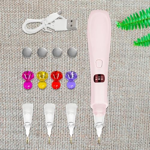 Pluma de arte de rhinestone recargable y silenciosa con 3 puntas de precisión 7