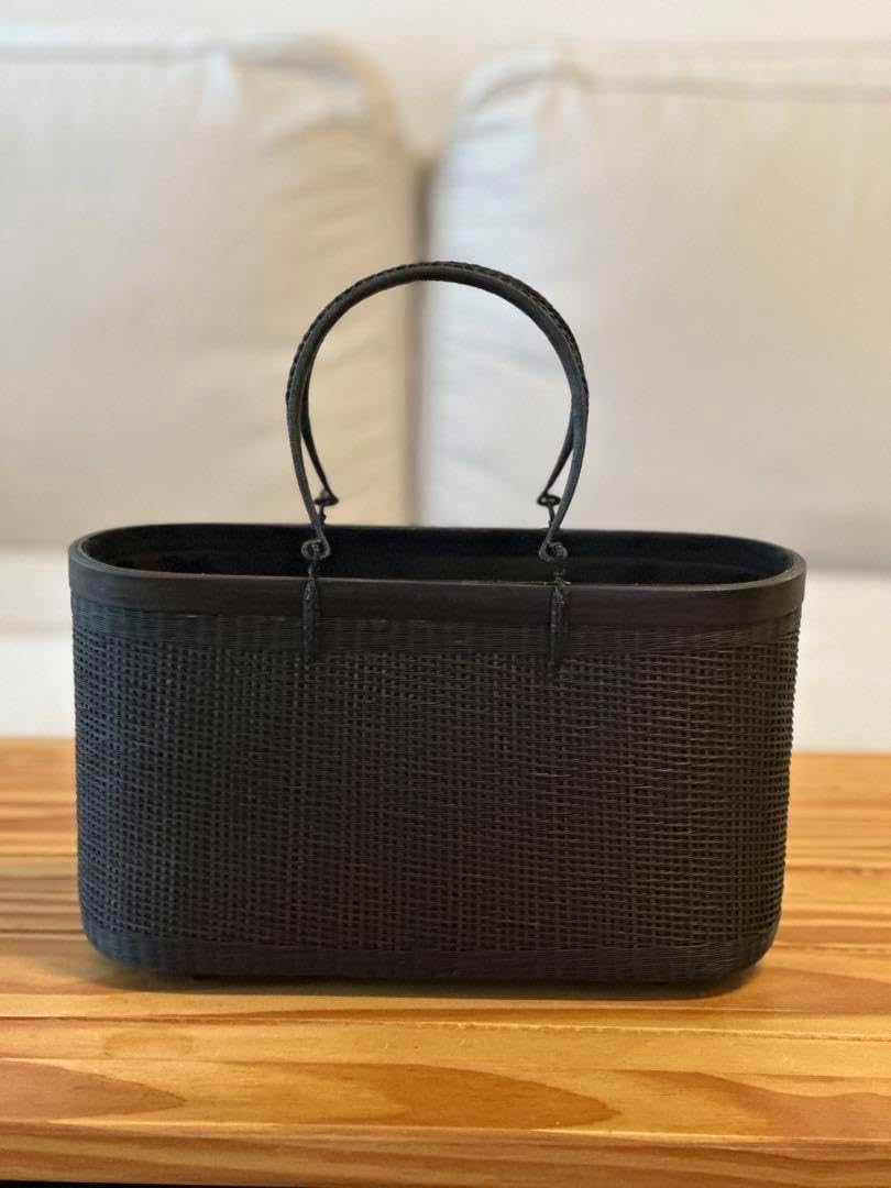 【新品】 タイ王室御用達　高級　プラニー工房　茶籠 竹　着物　かごバック 夏 タイ王室御用達 竹籠バッグ(プラニー/KOMKRIT工房謹製) - 染と織