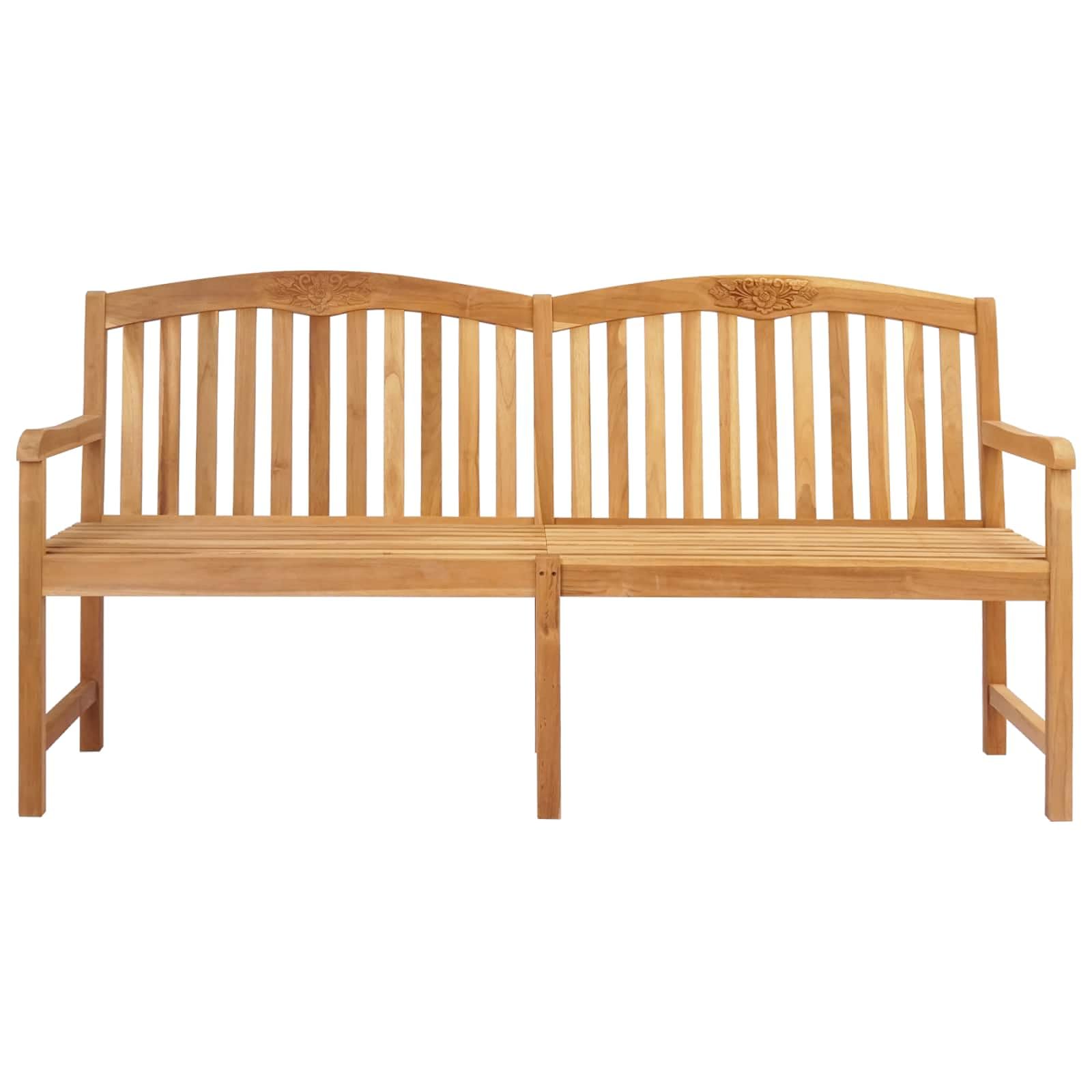 vidaXL Ręcznie rzeźbiona ławka różana naturalny 150 x 60 x 90 cm, Meble Ogrodowe, Ławka z Teakowego Drewna, Siedzenie w Ogrodzie, Rustykalny Relaks, Wygodne Miejsca
