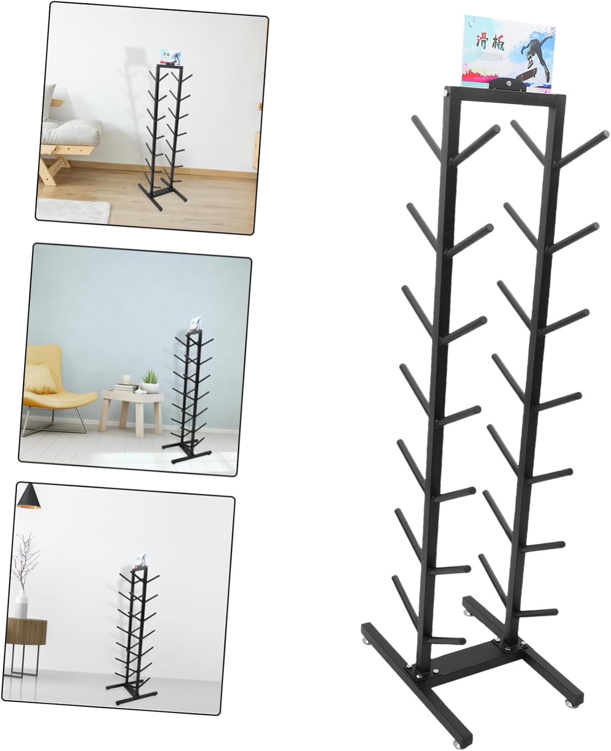 POPETPOP 1Pc Multi Skateboard Display Stand Simple Organizing Rack for Snowboard Skateboard and Long Board Versatile Skateboard Storage with Stylish Design