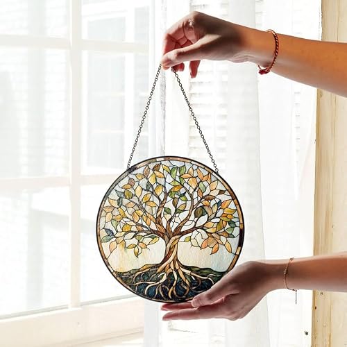 Eoqifjm Subject To The Actual Product Tree Of Life Stained Glass Suncatcher