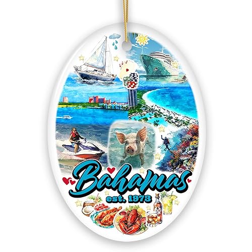 Breathtaking Tropical Bahamas, Caribbean Cultures and Landscapes Travel Souvenir (Oval)