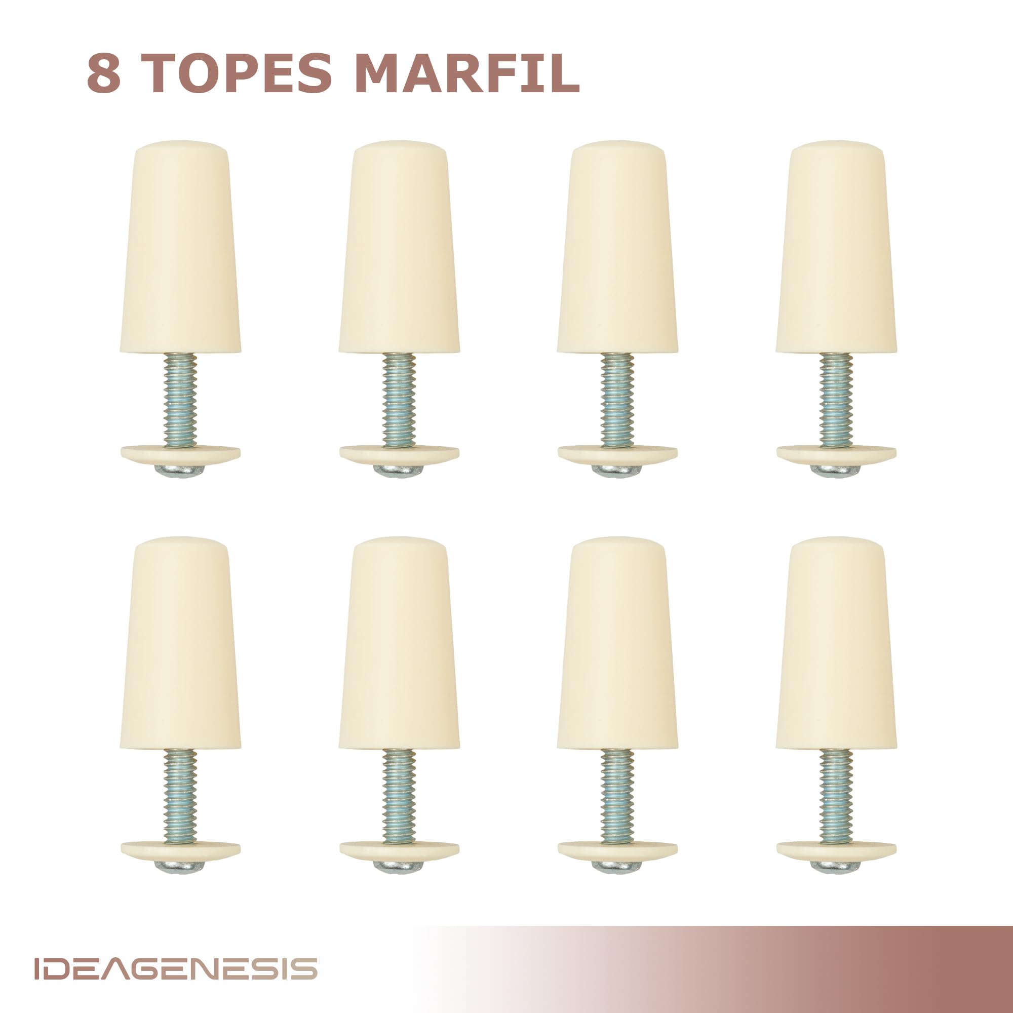 IdeaGenesis - 40 mm Roller Blind Stops Made of PVC, Includes everything you need for mounting Washers and Screws. (12, Ivory) - Image 2