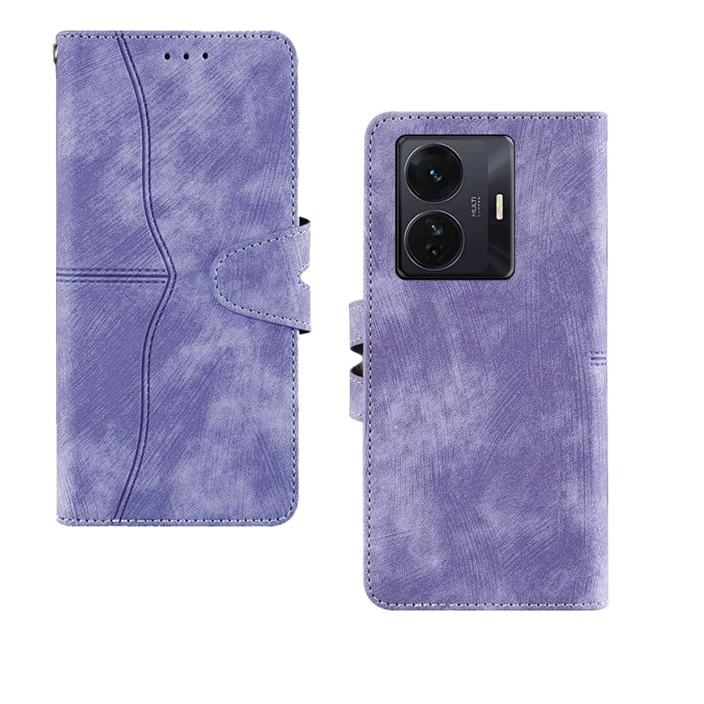 Etechnic IQOO Z6 Pro Flip Case | with Built in RFID Blocking Material | Card Pockets Wallet & Stand | Flip Cover for IQOO Z6 Pro - Purple (B0CCLH6QQ9) Amazon Price History, Amazon Price Tracker