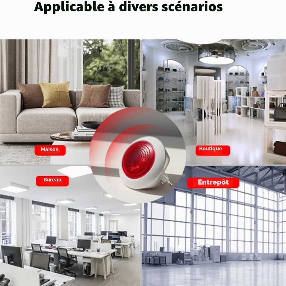 Sirène d'alarme pour Tuya sans fil pour Zigbee3 0, son et flash puissants, installation Plug and Play, système d'alarme de liaison