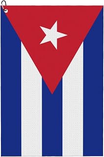 QACSWW Flag of Cuba Golf Towel 16 x 24 Inch Golf Towels for Golf Bags with Carabiner Clip Waffle Microfiber Golf Towel Men Women Golf Gift