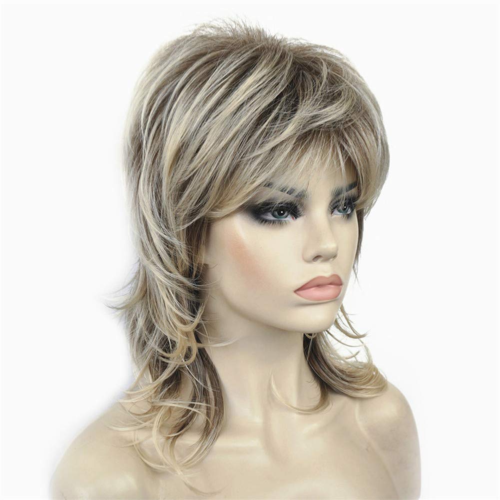 Aimole Shaggy Layered Wig Shoulder Length Women's Wig with Hair Bangs Premium Synthetic Hair Wigs for Women (R10-26) - Image 2