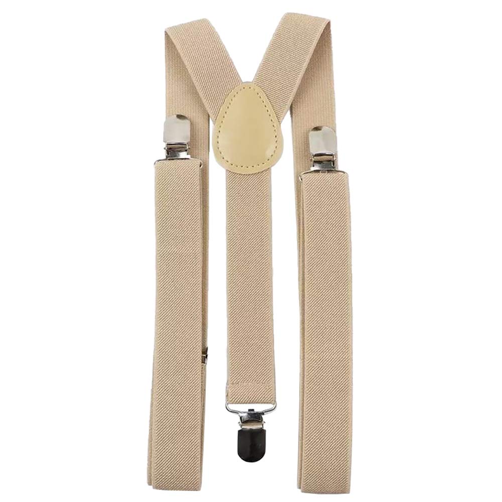 Db Dickie Bow Men's Cream Vintage Braces Adjustable Heavy Duty Clasps (Cream) - Suitable For Formalwear, Office, Weddings, Parties, Grooms & Grooms Outfits