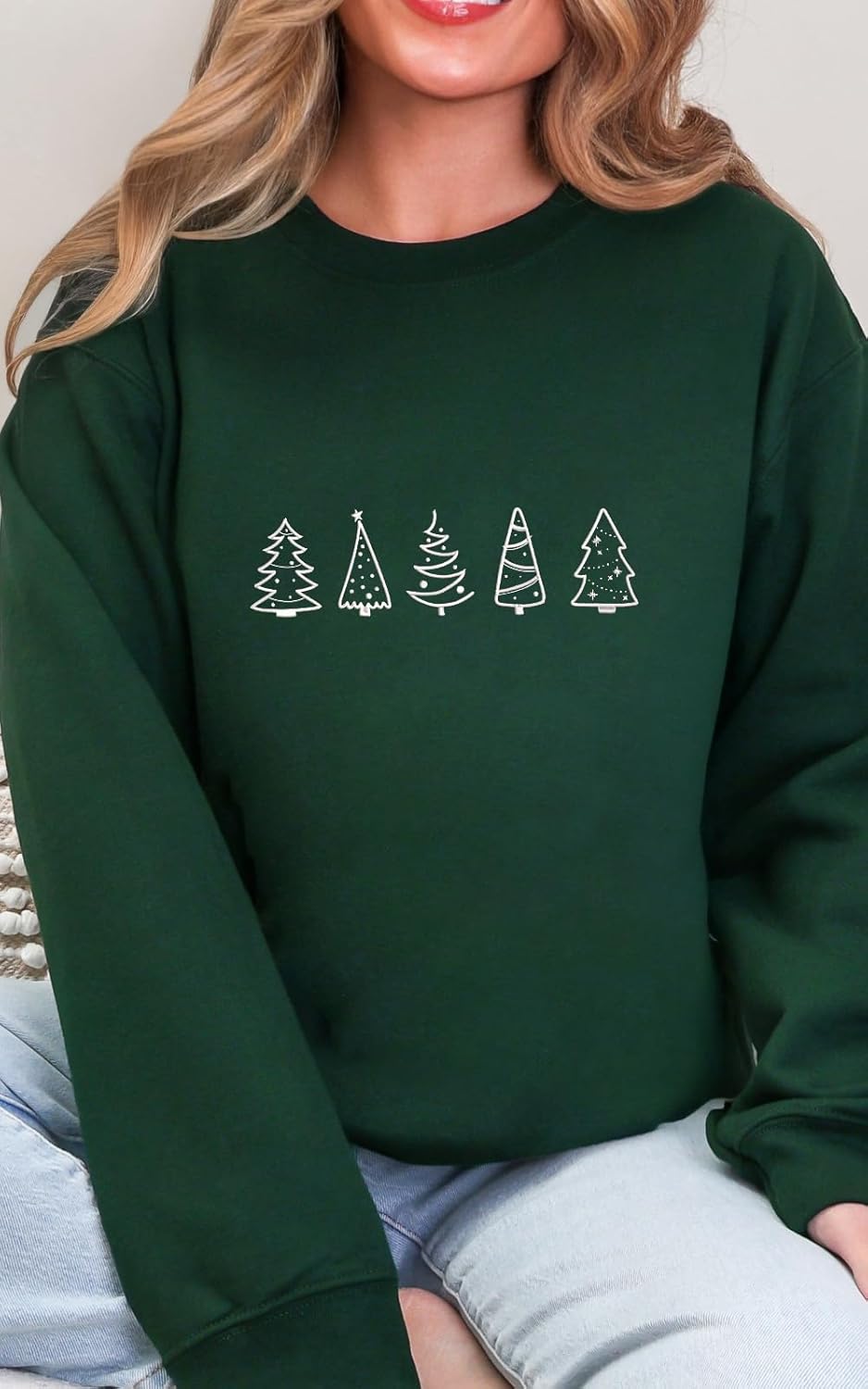 Embroidered Christmas Sweatshirt Holiday Pullover Cozy Winter Embroidery Sweater for Men & Women - Image 3