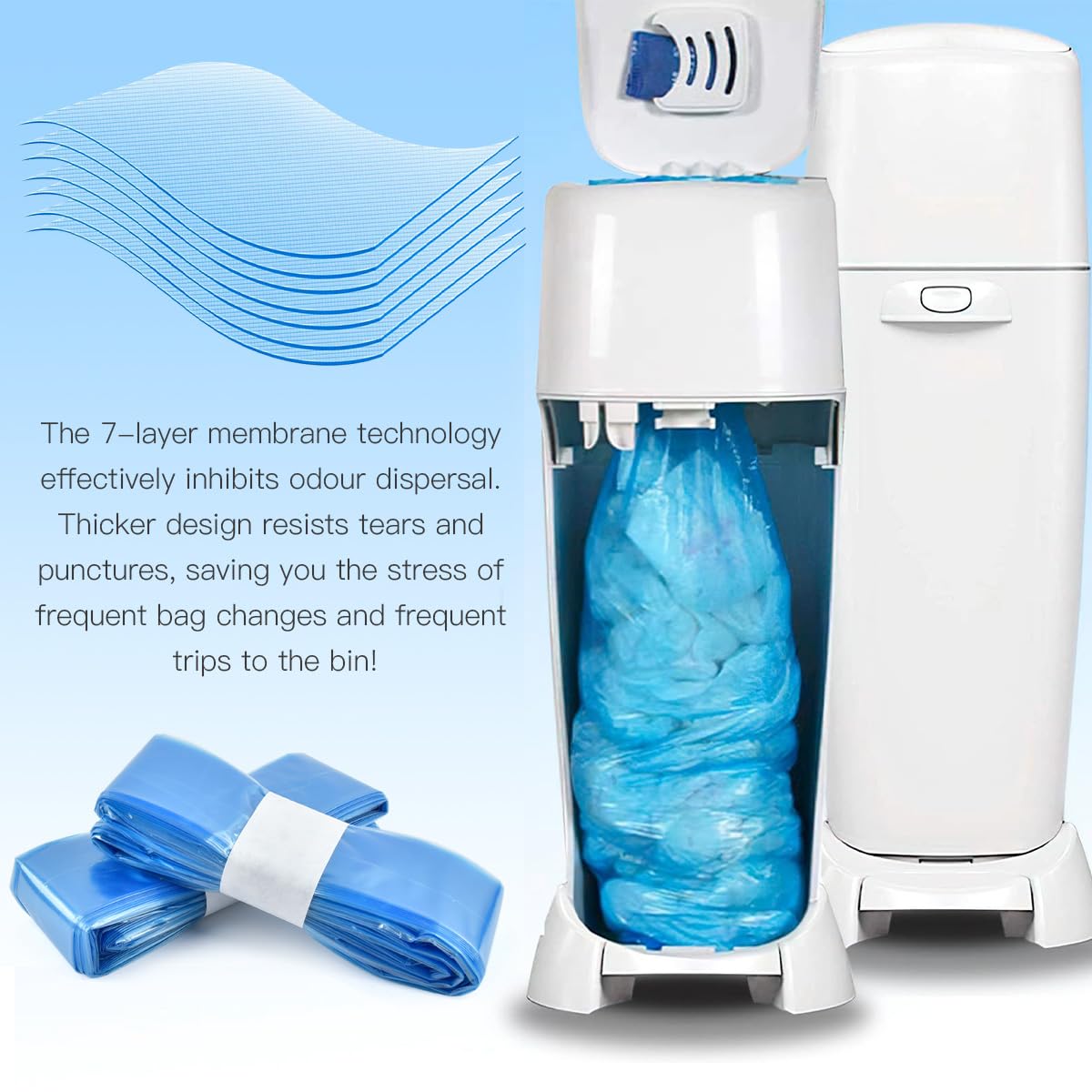 Recambio Contenedor Pañales 10 Unidades, 4.5m Recambios Para Cubos De Pañales Recambios De Papelera Pañales Bebe Para Bolsas Pañales Tommee Tippee, Para Angelcare Recambios