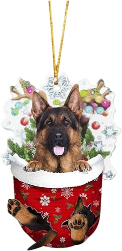 Decoración plana de Navidad para mascotas, perro, árbol de Navidad, decoración de ambiente festivo, decoración de acrílico impreso colgante