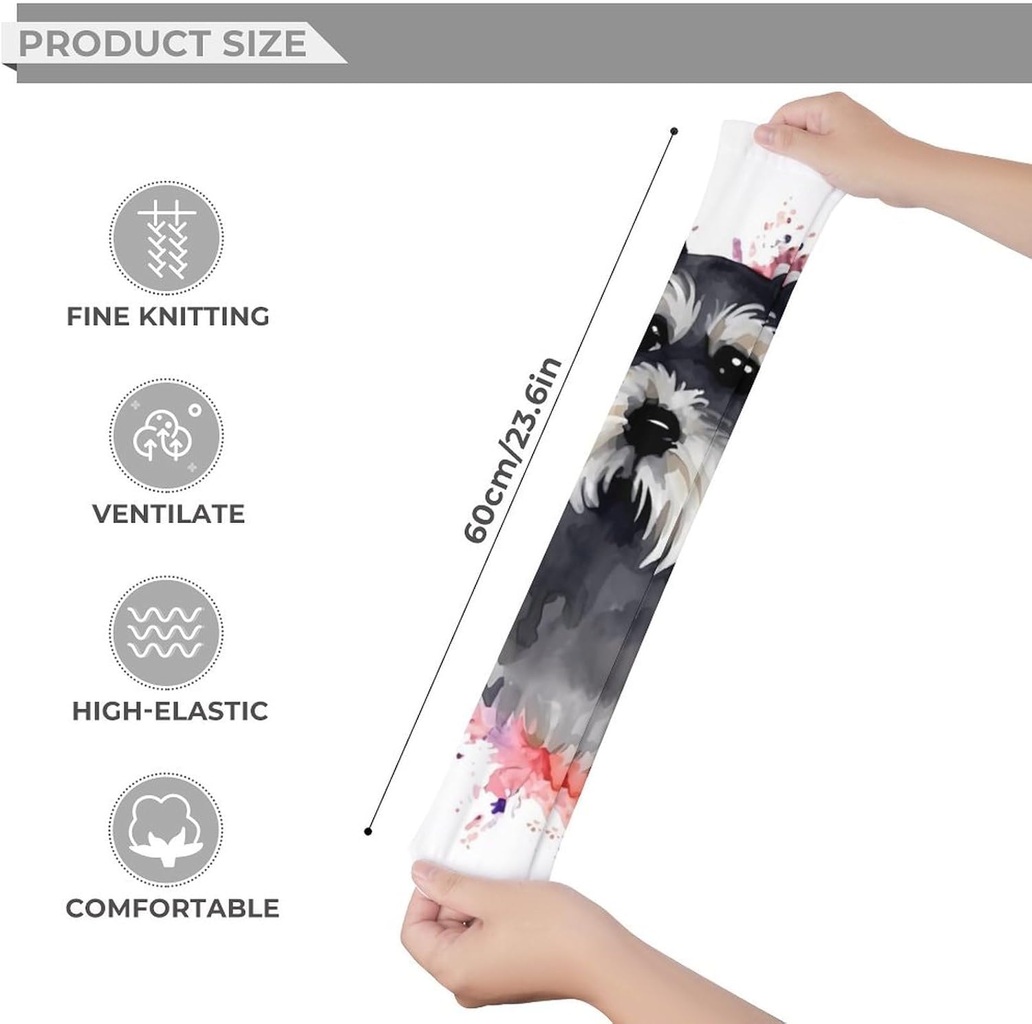 Schnauzer Knee High Stockings for Women 23.6" Breathable Thigh High Stockings Over The Knee Socks