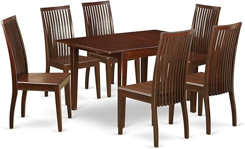 Juego de comedor de 7 piezas para espacios pequeños mesas de comedor y 6 sillas para comedor