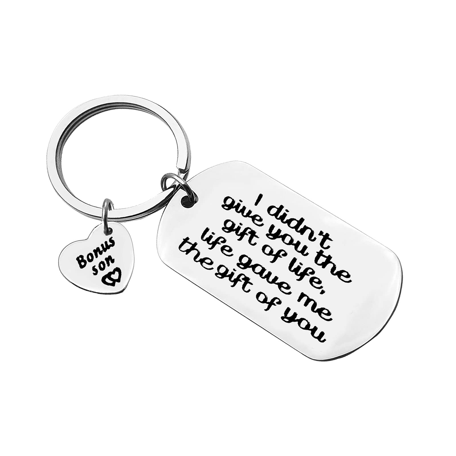 Bonus Son Gifts Keychain Stepson Gifts Son in Law Gifts Wedding Christmas Birthday Gifts for Bonus Son Adoption Gifts