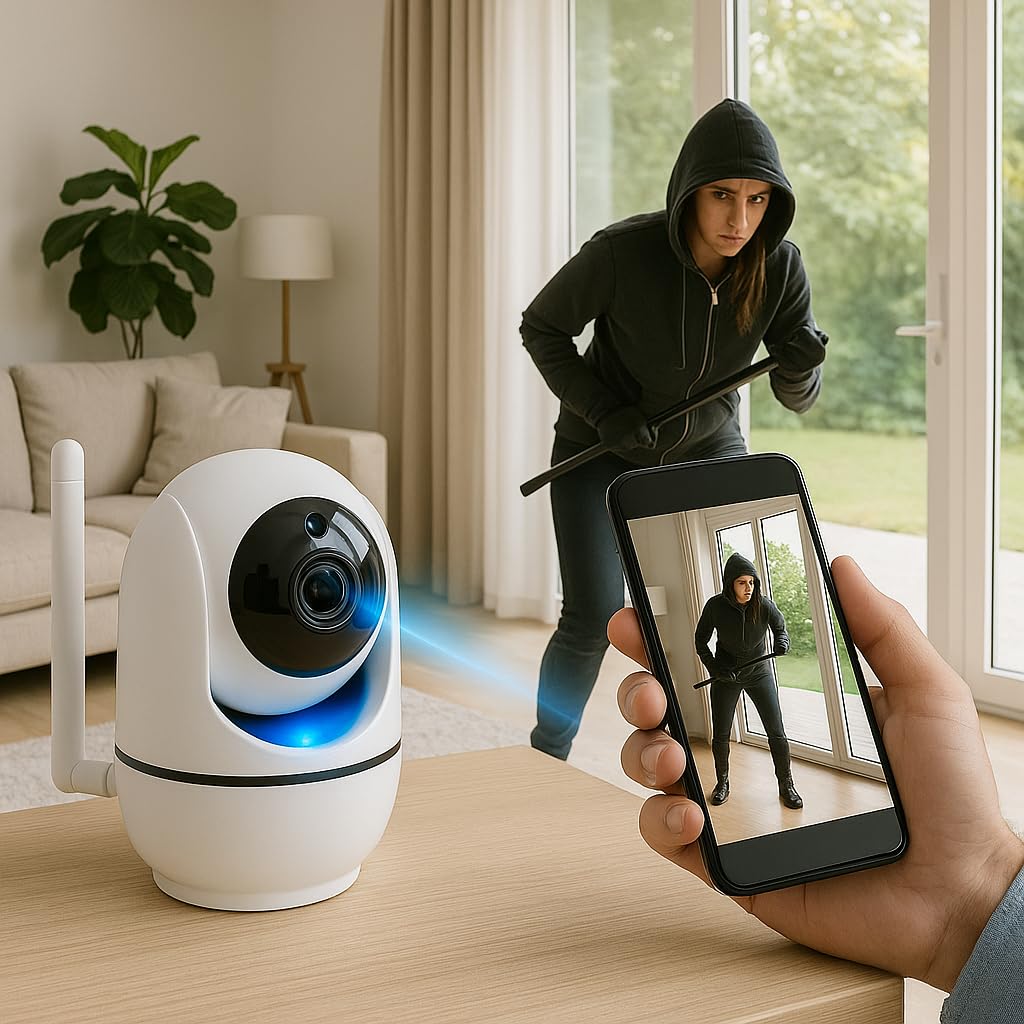 WiFi Akıllı Güvenlik Kamerası | 360° Görüş | Hareket Algılama & Anlık Bildirim | Gece Görüşü | 7/24 Uzaktan İzleme & Bulut Depolama Destekli