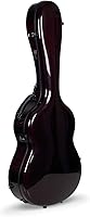 Vista 1 de Crossrock Air Carbon - Funda para guitarra clásica 4/4, carcasa rígida de fibra de carbono 100% con mochila y funda protectora, color rojo