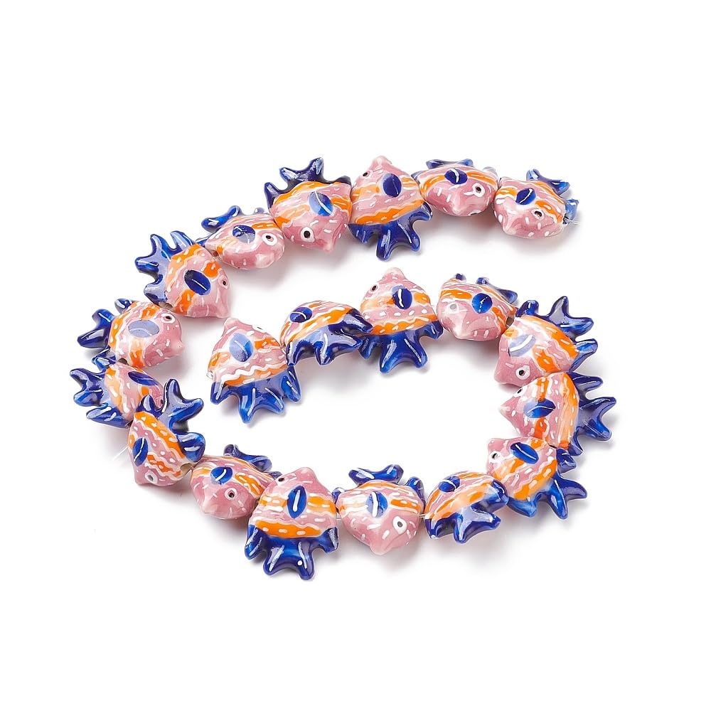 Perles en porcelaine bleu nuit pour ateliers loisirs créatifs marins et bijoux faits main