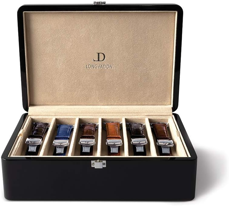 Longvadon - Wooden Collector's Box, Holds 12 Watch Bands, Fits All Longvadon Apple Watch Band Sizes, Piano Black