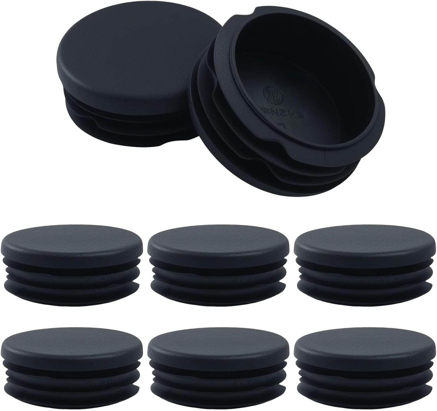 BokWin 8 Pack 1.25 Inch (32mm) Round Plastic Plug End Caps for Round Metal Tubes Outer Diameter - Strong Furniture Leg Protectors, Impact & Weather Resistant for Chairs & Fitness Gear in Black