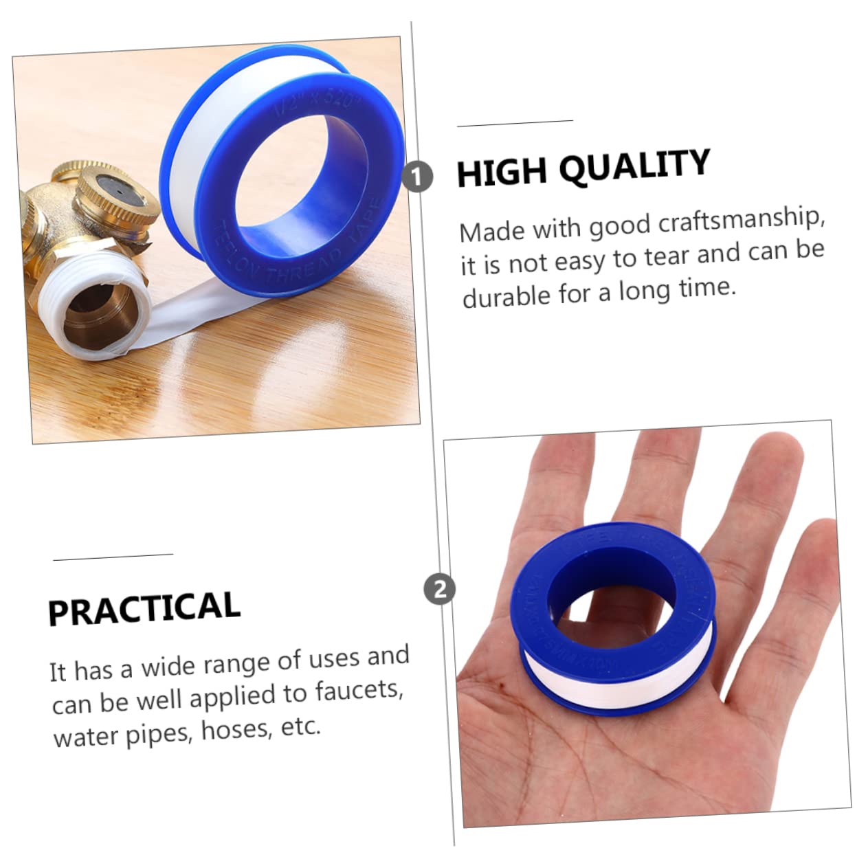 20 Pack PTFE Sealant Tape 12mm X 0.075mm X 10m Plumbing Tape