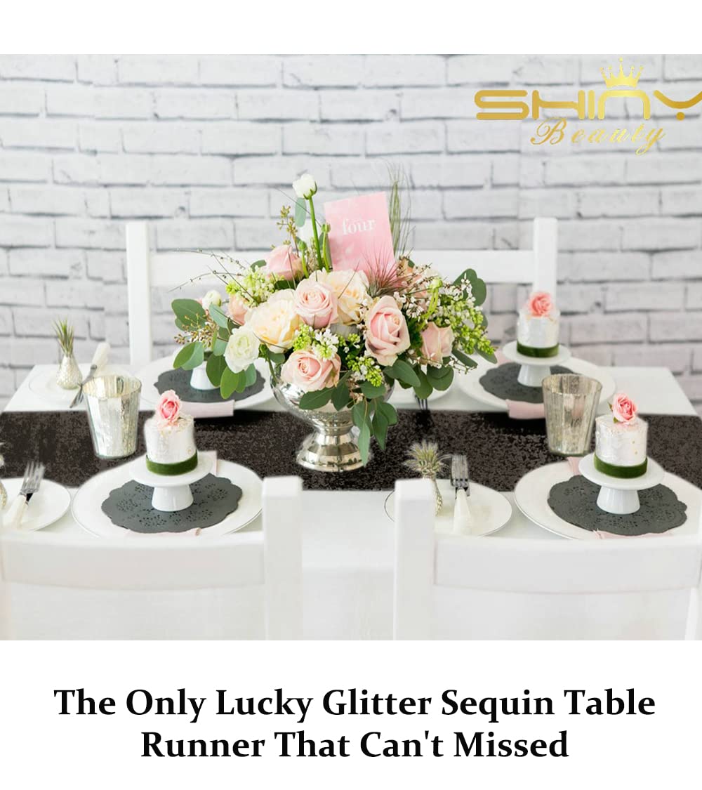 Tovaglia Decorativa Con Lustrini Argentati 30x180 Cm - Con Frange Per Matrimoni E Feste - Foto 8