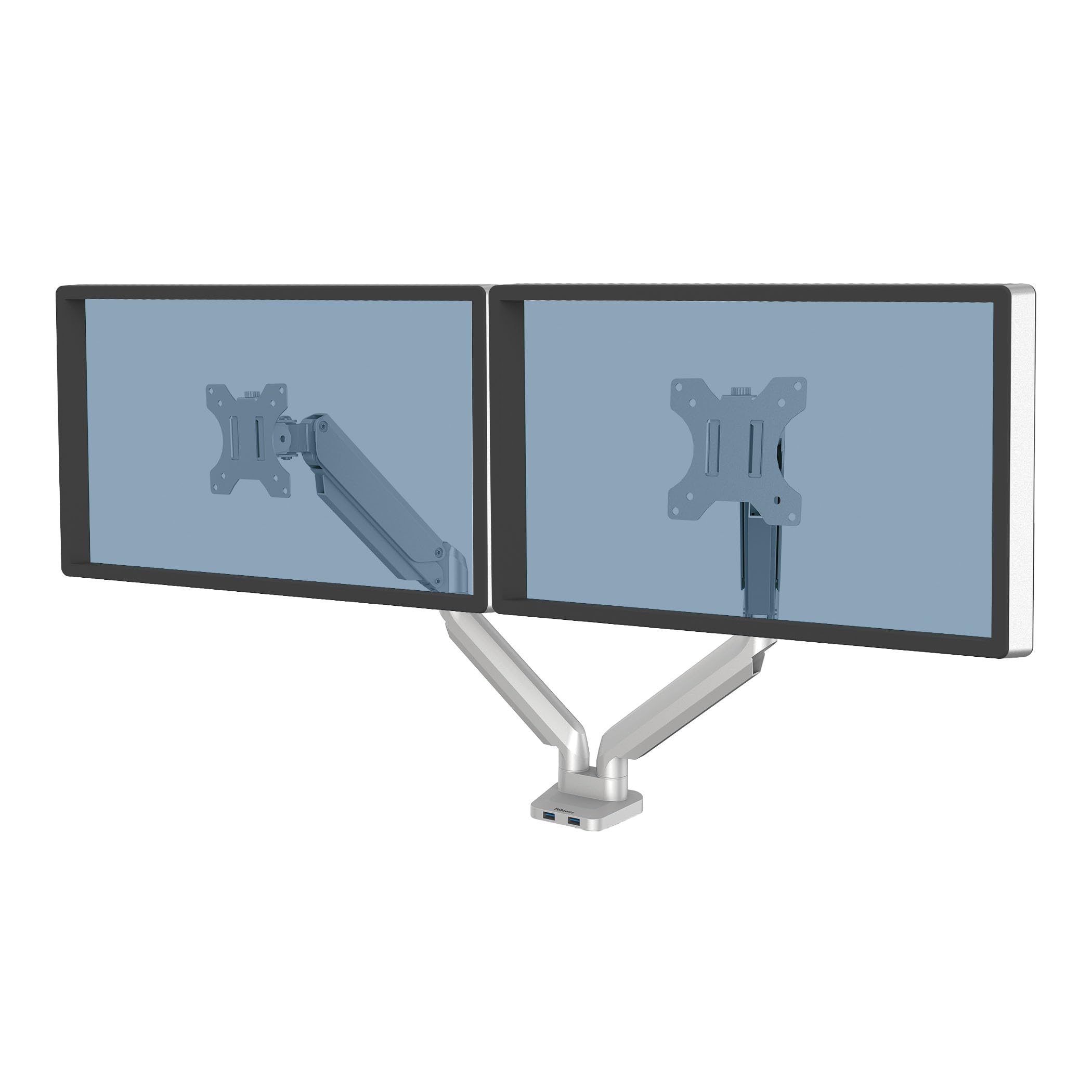 Brazo para monitor doble ajustable con rotación y puertos USB