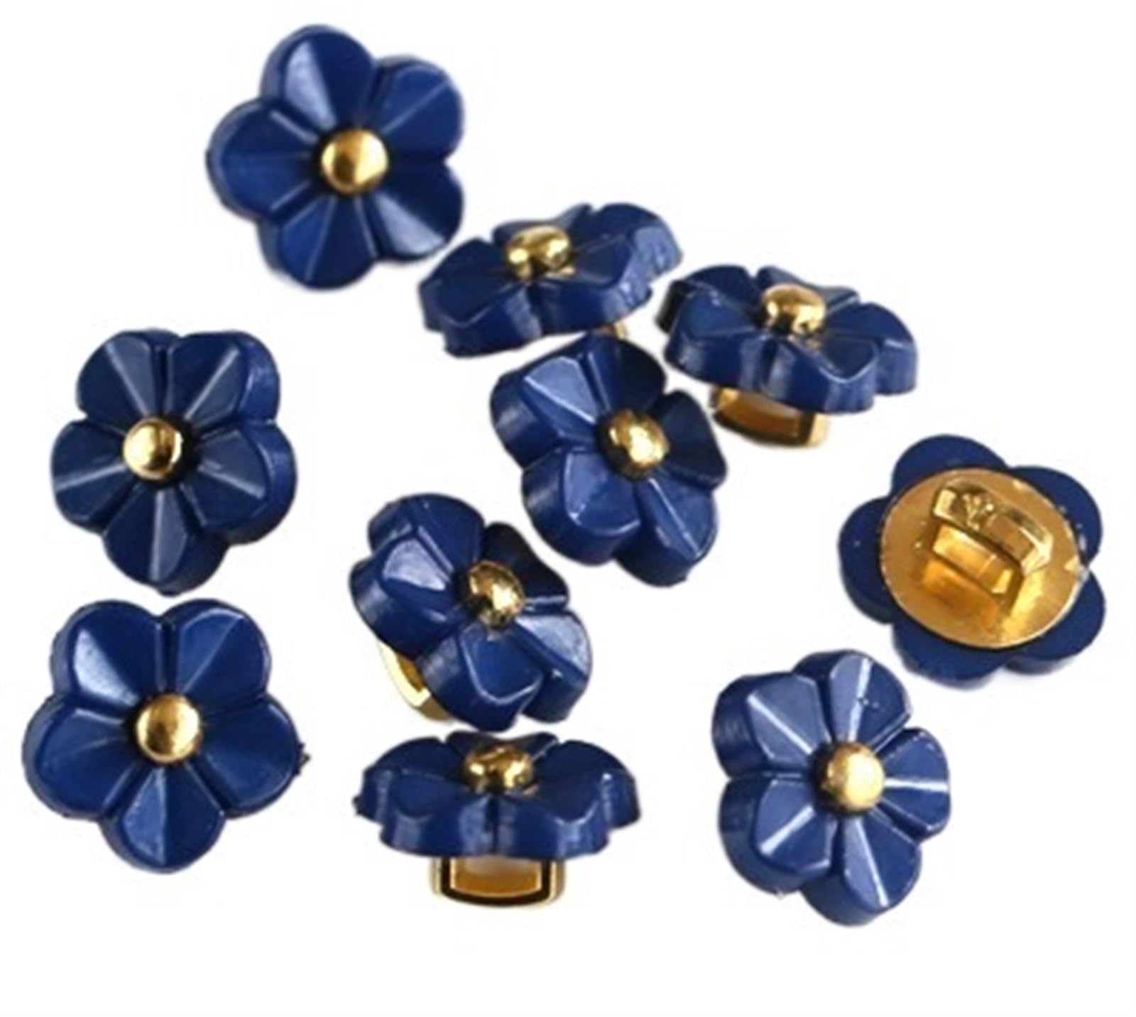 Knöpfe, 20 Stück 11 mm Blumen-Hemdknöpfe, Strass, Kunstharz, mehrfarbig, for Nähen, Basteln(White Color)