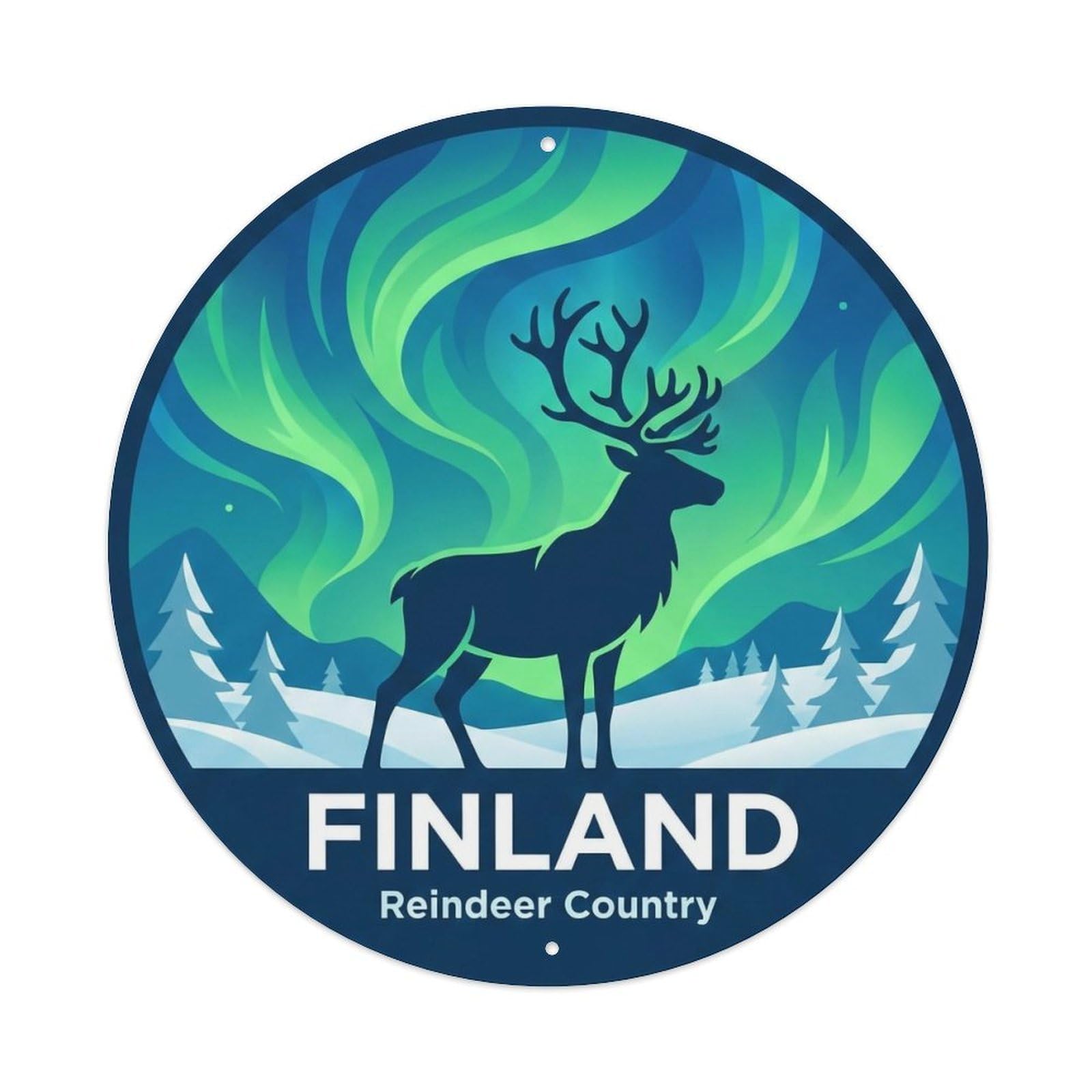 Vintage Travel Finland Flawless Metal Tin Sign Plaque Wall Decor for Cafe, Club, Garden Round Metal Poster 8x8Inch