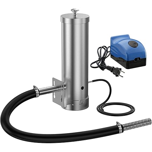 Cold Smoke Generator with Lid & Air Pump, Portable Electric BBQ Smoker, Wood Pellets Outdoor Smoker, Grill Accessory Barbecue Tools for Meat Vegetable, Hot & Cold Smoking, Stainless Steel