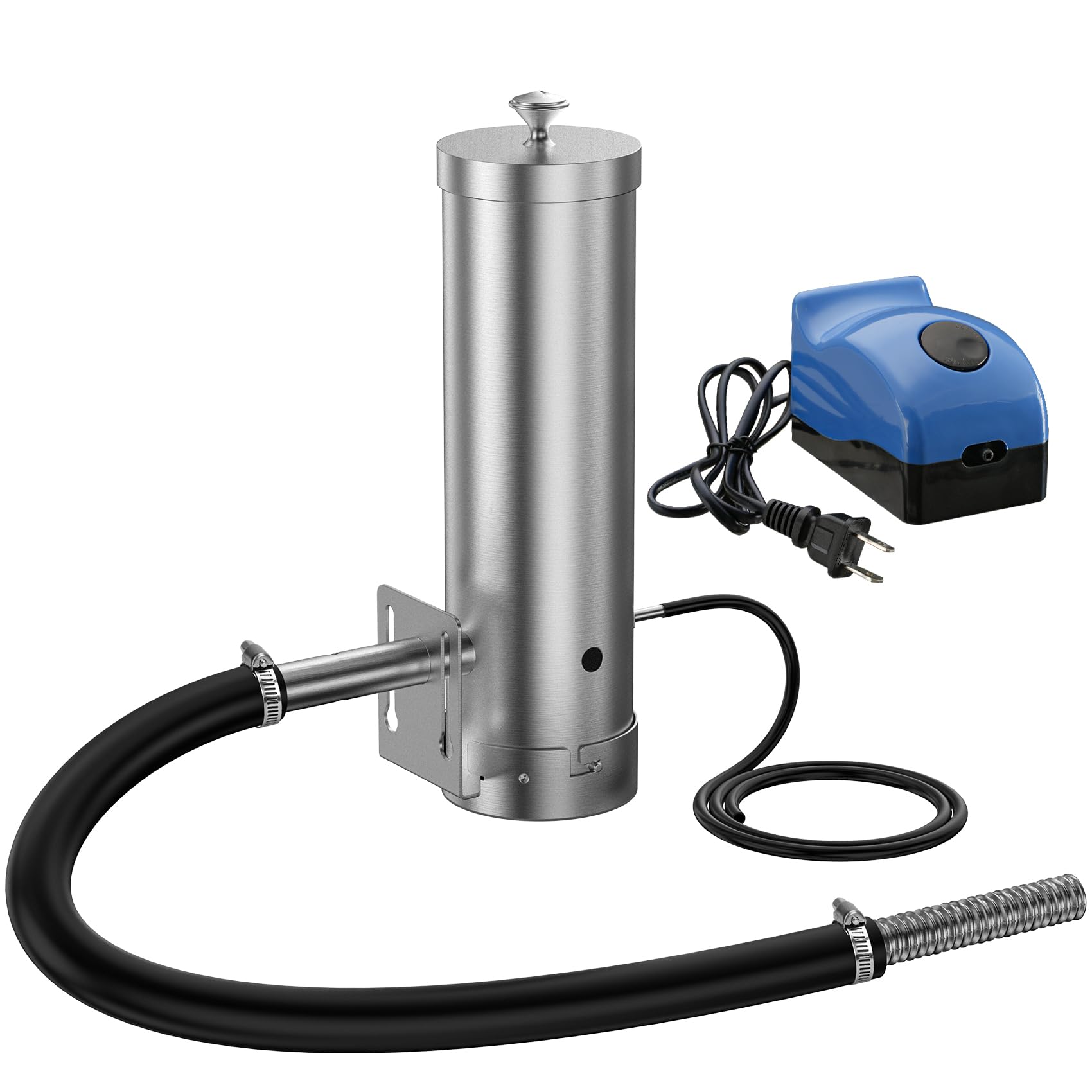 Cold Smoke Generator with Lid & Air Pump, Portable Electric BBQ Smoker, Wood Pellets Outdoor Smoker, Grill Accessory Barbecue Tools for Meat Vegetable, Hot & Cold Smoking, Stainless Steel