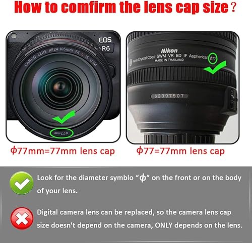 Miniatura 6 de Tapa de lente a presión de 1.594 in para Sony 0.630-1.969 in f3.5-5.6 para Sony Alpha a6600 a6500 a6400 a5000 2 paquetes, tapa de lente Fire-Rock