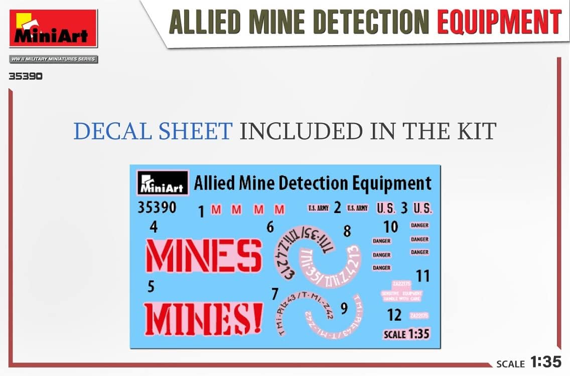 Miniart 35390 - 1/35 Allied Mine Detection Equipment Scale Model kit