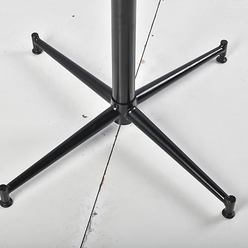 Miniatura 5 de Mesa de patio de 29.5 pulgadas de altura, mesa redonda moderna de bar negro mate, mesa de café de 27.5 pulgadas de diámetro, mesa de aperitivos de